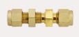 Brass Bulkhead Union Model 2BC2-B 1/8" Compression x 1/8" Compression