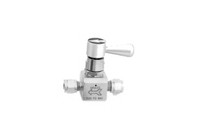 Diaphragm Packless Valve Stainless Steel 90° lever High Purity 1/4" Compression X 1/4" Compression Model 8321-T4FF