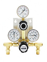 A1 High Purity Semi-Auto Brass Changeover Manifold 0-25 PSIG W/Check Valves 24" SS Pigtails Model 914-1-025-FPB604-2-CV