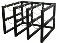 9 Cylinder Storage Rack 3 Cyl Wide x 3 Cyl Deep S.S. Chains (Stainless Steel) Custom