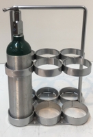 6 Cylinder Carrier/Floor Mount For M6 (3.20"DIA) Oxygen Cylinders Custom