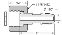 Stainless Steel UHP (DISS) Cylinder Connection 330 x 1/4" Male Face Seal Model DISS330-V4M