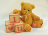 Cherished Teddies  ~  MINI BEAR With I LOVE U Blocks  *  NEW From Our Shop