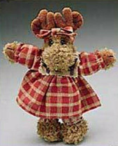 Boyd's  ~  MOCHA  MOOSEBY  ...  5.5" Ornament w/Plaid Dress * NEW From Our Shop
