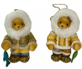 Cherished Teddies  ~  ESKIMO With FISH ... 1999 & 2000 Hanging Ornaments  *  NEW From Shop