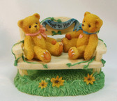 Cherished Teddies  ~  TWO BEARS ON BENCH  *1996 Event*  NEW From Shop
