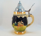 Vintage 5" German Stein ... With Pewter Lid  ~   MINT CONDITION