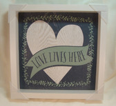 New View  ~  LOVE LIVES HERE ... White Wood Frame   *  NEW & MINT Condition