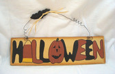 HALLOWEEN ... Wood Hanging w/Wire & Bat  *  NEW From Our Retail Shop