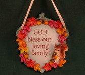 Enesco SIGNS OF TIME ~  GOD BLESS OUR FAMILY  *Fall Plaque*  NEW