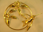 Mascot ~  CRYSTAL DELIGHT w/HUMMINGBIRD ... Austrian Crystal 24K Gold 5" Round * NEW