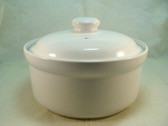 TG Green  ~  COVERED BOWLS ... White Stoneware  *  MINT Condition