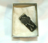 Metzke Designs  ~  PEWTER MONEY CLIP .... Tennis or Racquetball *  NEW From Shop