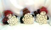 Delton  ~ Set of 3 SNOWMEN ... Holding Large Snowflakes  *  NEW From Our Shop