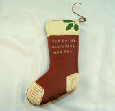 Tender Heart  ~  RED STOCKING ... Money ORNAMENT  *  NEW From Our Retail Shop