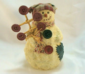 Folk SNOWMAN With BUTTONS ... Red With Green  *  NEW From Our Retail Shop