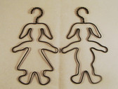 Pair of Mini Wire Bunny Wall Hangers  *  NEW