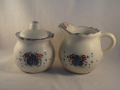 Noel  ~  SUGAR & CREAMER ... Blue/Rose Heart & Flower  *  NEW From Our Retail Shop