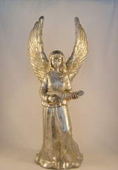 Enesco  ~  ANGEL With MANDOLIN ... 14" Candleholder  *  NEW From Our Retail Shop