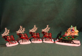 Dept. 56  ~  North Pole SLEIGH  &  EIGHT TINY  REINDEER  *  NIB