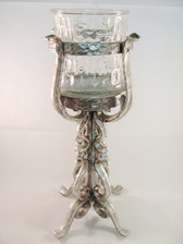 Decorative Tall METAL CANDLEHOLDER & Glass Insert