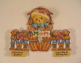 Cherished Teddies  ~  MOM LAPEL PIN & EARRING SET * NEW