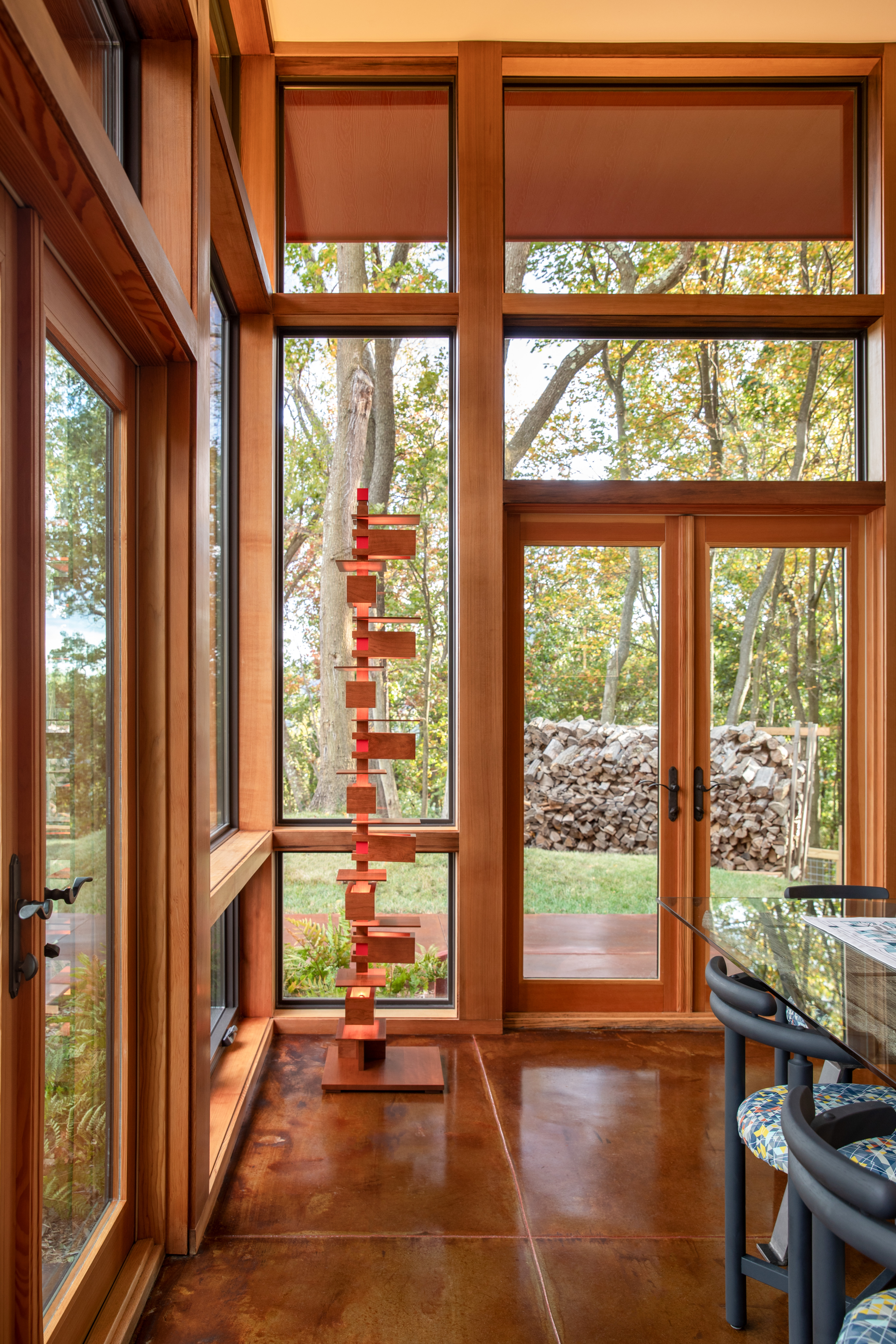 Taliesin 2 Floor Lamp pictured in a North Carolina home based on Frank Lloyd Wright's Bachman-Wilson House