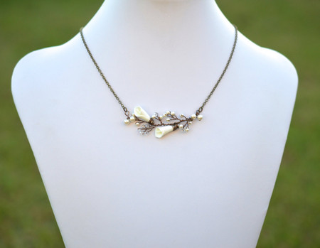 Emily Ivory Calla Lily Vine Style Necklace