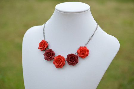 Red Rose Satement Necklace