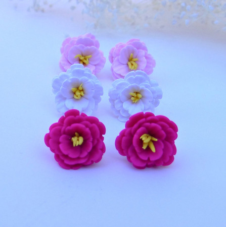 Cherry/Sakura Blossom Stud Earrings
