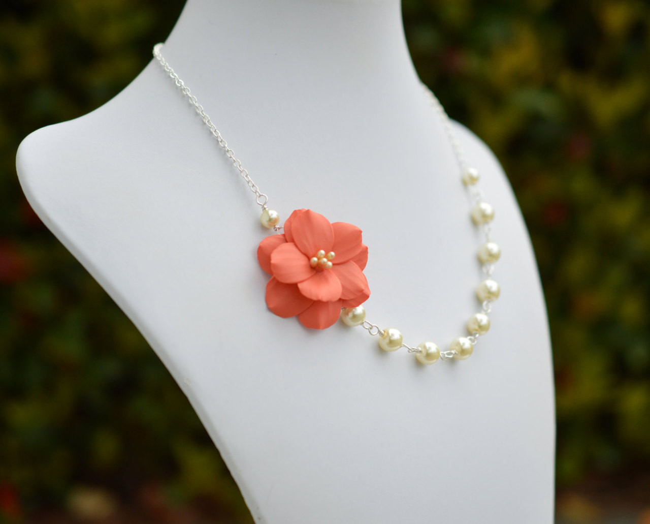 Coral Orange Garden Rose. FREE EARRINGS