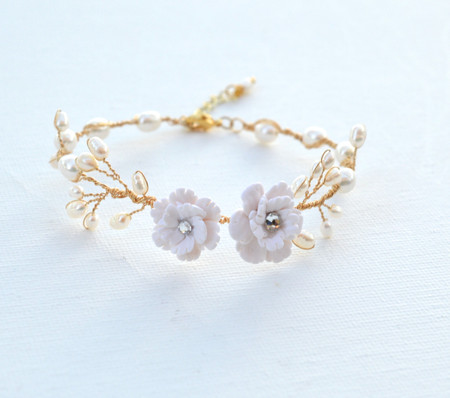 Kelly Vine Bracelet in White Cherry Blossom