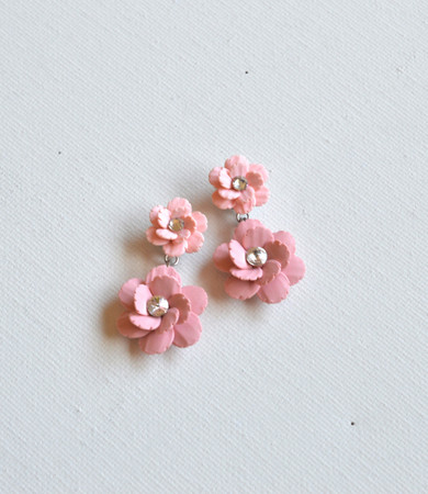 Lucy Statement Earrings in Pink Sakura Blossom/ Cherry Blossom