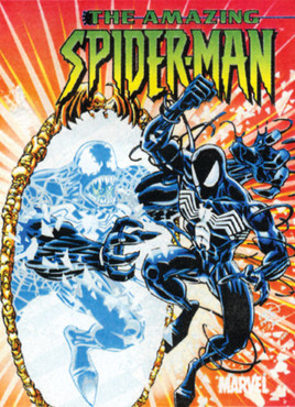 Spider Man Black Costume Spider Man Marvel Comics Wall Scroll Circle Red