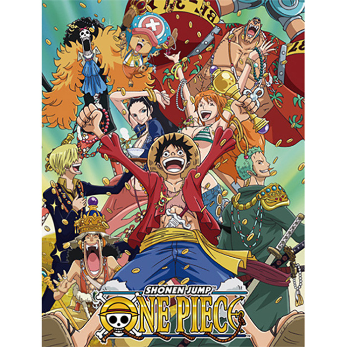 One Piece: Luffy Straw Hat Pirates Group Money Sublimation Throw