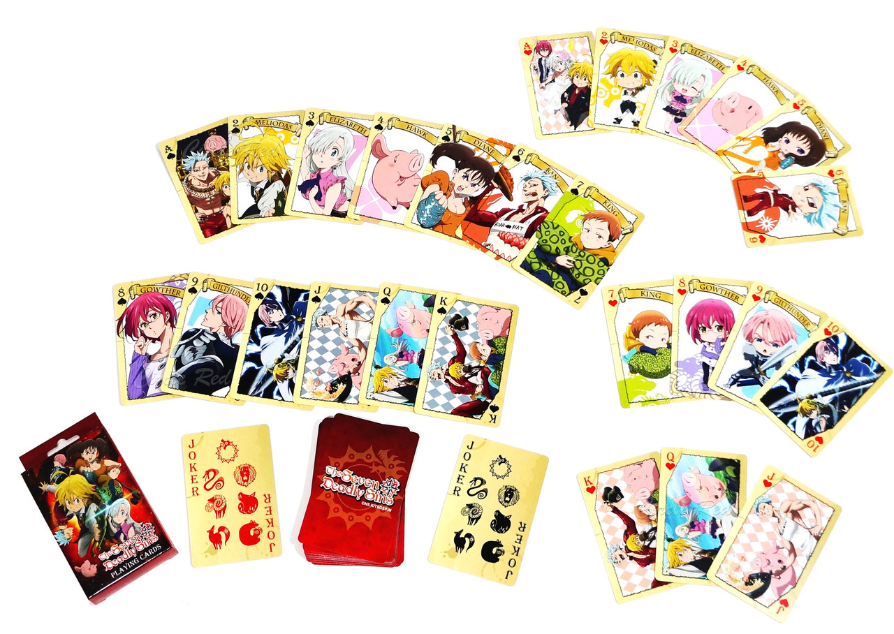 The Seven Deadly Sins Anime Group Playing Cards - Circle Red