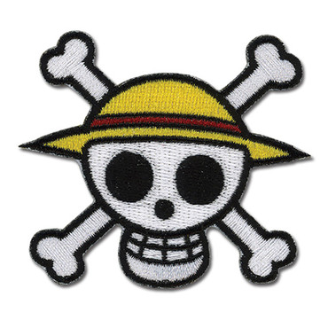 One Piece: Straw Hat Pirates Skull Anime Patch - Circle Red