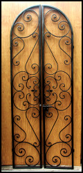 Forged Scroll Iron Wine Cellar Double Door