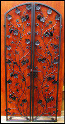 Artistic Grapevine Double Iron Wine Cellar Door - 36 inches wide by 80 or 96 inches tall
