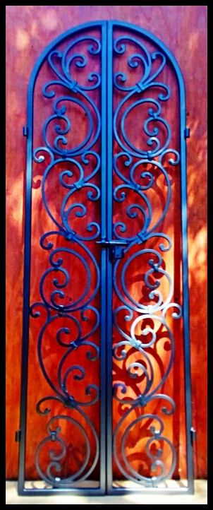Tuscany Style Wrought Iron Wine Cellar Door