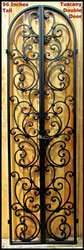 Tuscany Style Wrought Iron Wine Cellar Double Door - 96 inch tall doorway