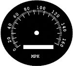 Speedometer Face Plate - R2 160 M.P.H.