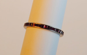 Art Deco Platinum Ruby Eternity Band
