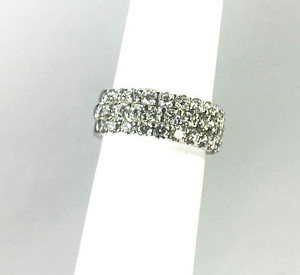 Modern Wide 14kt White Gold Diamond Band 1.73ctw.