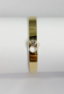 Modern Stackable 14kt Gold Bangle with Diamond Clasp