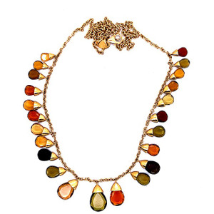 Julius Cohen 18kt Gold Tourmaline Briolette Necklace
