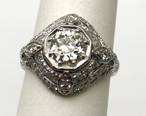 Art Deco Platinum & Diamond Engagement Ring 1.50ctw