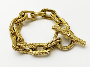 18kt Yellow Gold Italian Toggle Bracelet