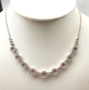 18kt White Gold Vintage Diamond Necklace 4.0 carats