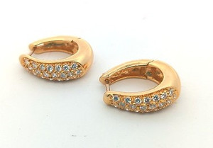 Estate 14kt Yellow Gold 1.0 ctw. Diamond Hoop Earrings